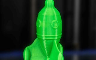 3D printed green rocket